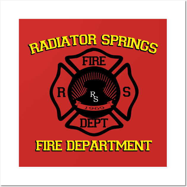 Radiator Springs Fire Department Wall Art by B3pOh